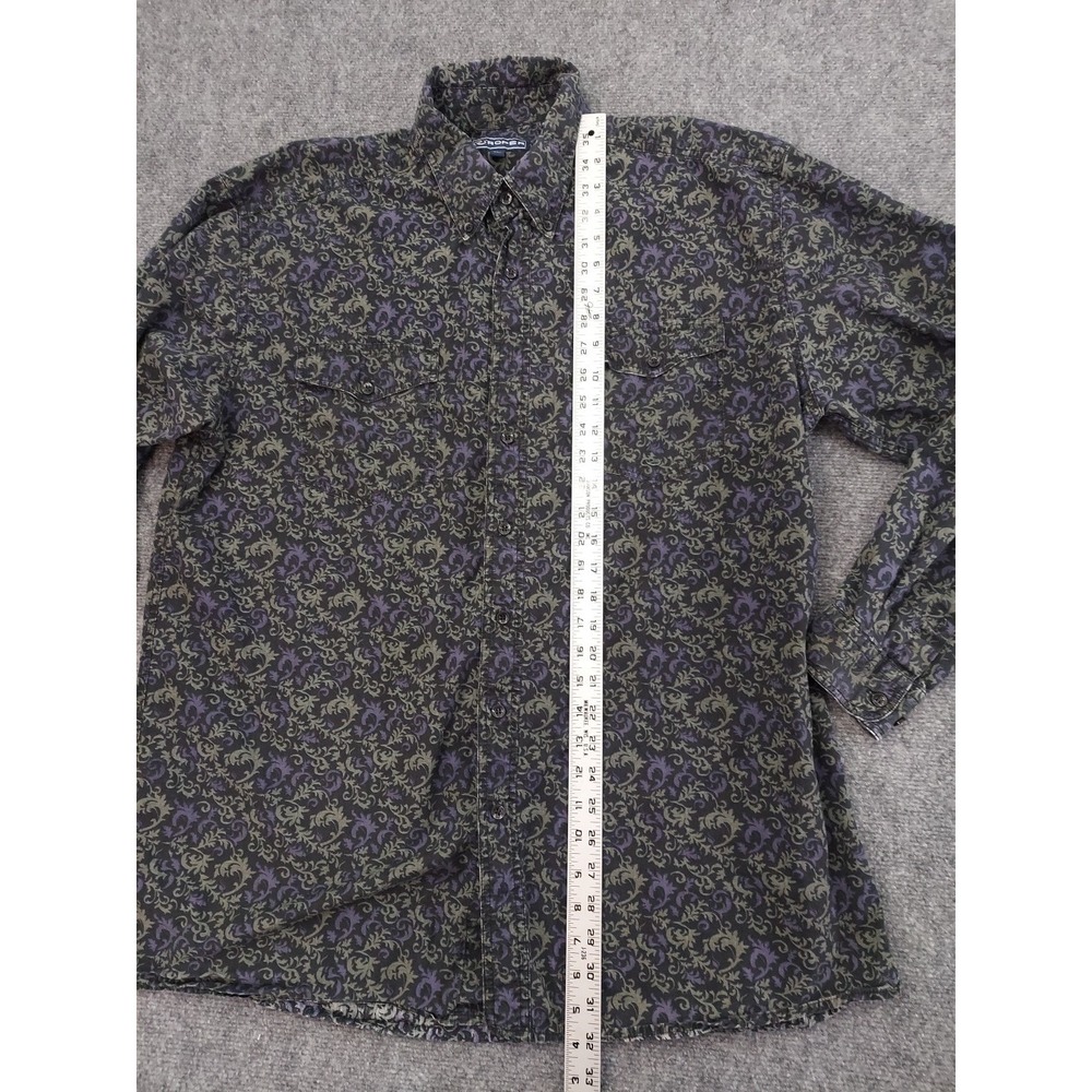 Roper Western Shirt Mens XL Tall Purple Paisley Allover Print Button Down Cowboy - Picture 5 of 10